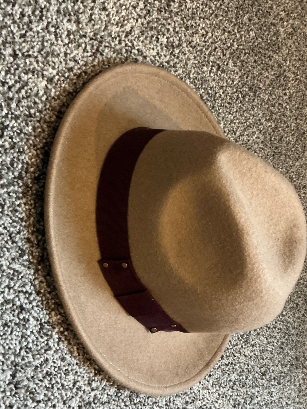 Nordstrom Tan Wool Fedora with Brown Band